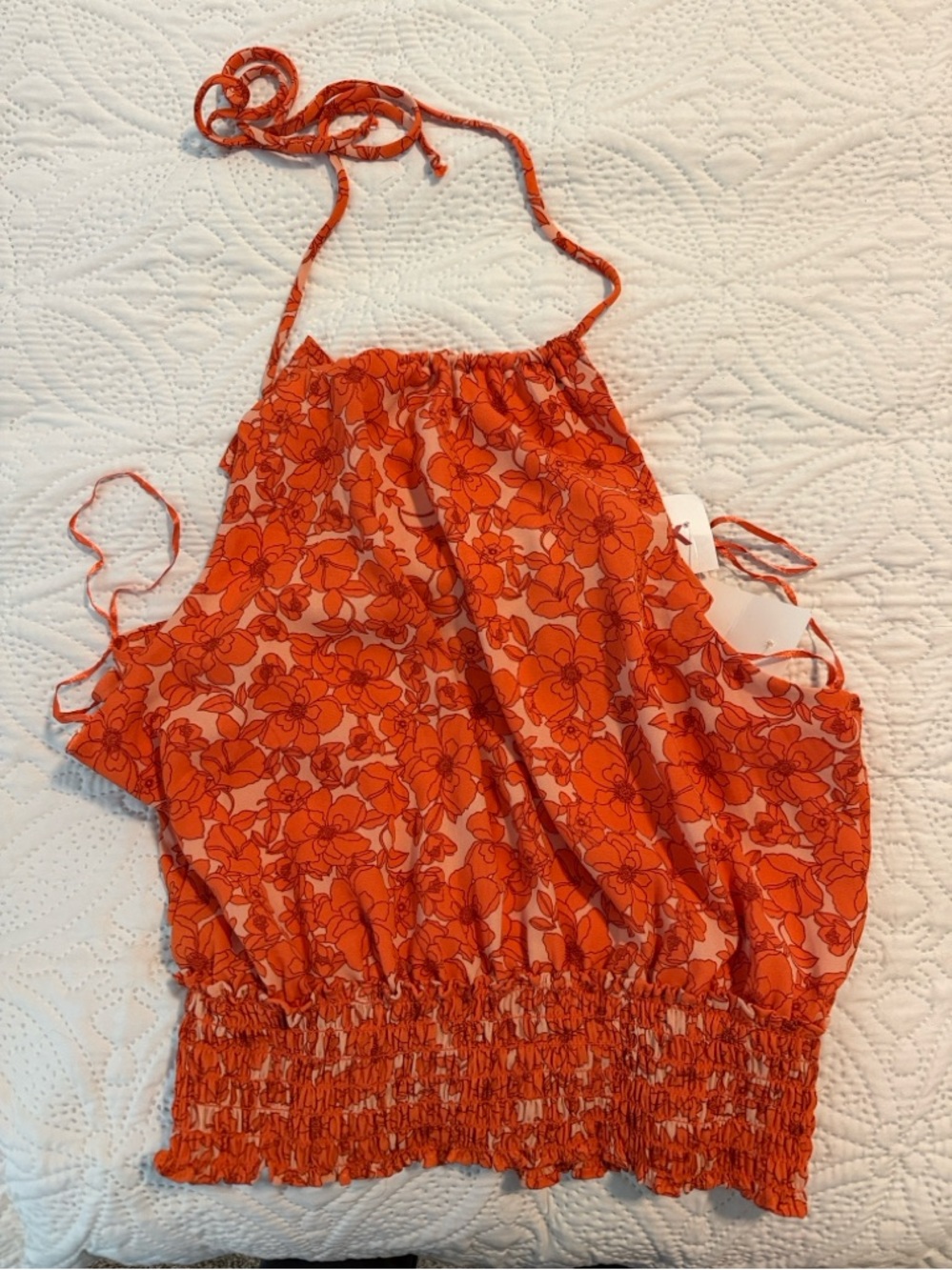 Sienna Sky Orange Floral Halter Camisole